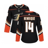 Women's Adidas Anaheim Ducks #14 Adam Henrique Authentic Black Home NHL Jersey