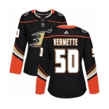 Women's Adidas Anaheim Ducks #50 Antoine Vermette Authentic Black Home NHL Jersey