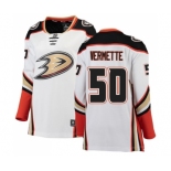 Women's Anaheim Ducks #50 Antoine Vermette Authentic White Away Fanatics Branded Breakaway NHL Jersey