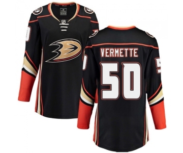 Women's Anaheim Ducks #50 Antoine Vermette Fanatics Branded Black Home Breakaway NHL Jersey