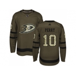 Youth Adidas Anaheim Ducks #10 Corey Perry Green Salute to Service Stitched NHL Jersey