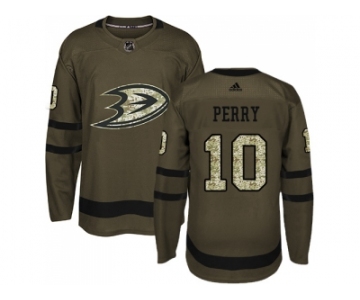 Youth Adidas Anaheim Ducks #10 Corey Perry Green Salute to Service Stitched NHL Jersey