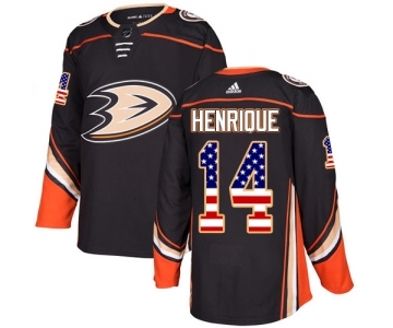 Youth Adidas Anaheim Ducks #14 Adam Henrique Authentic Black USA Flag Fashion NHL Jersey