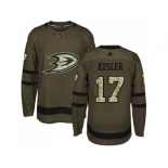 Youth Adidas Anaheim Ducks #17 Ryan Kesler Green Salute to Service Stitched NHL Jersey