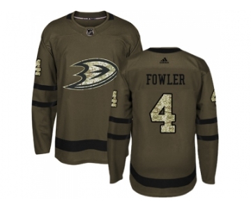 Youth Adidas Anaheim Ducks #4 Cam Fowler Green Salute to Service Stitched NHL Jersey