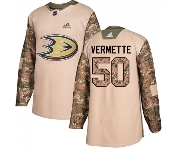 Youth Adidas Anaheim Ducks #50 Antoine Vermette Authentic Camo Veterans Day Practice NHL Jersey