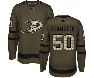 Youth Adidas Anaheim Ducks #50 Antoine Vermette Authentic Green Salute to Service NHL Jersey