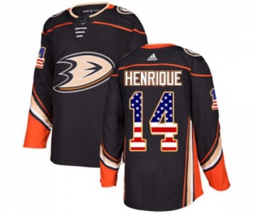 Youth Anaheim Ducks #14 Adam Henrique Authentic Black USA Flag Fashion Hockey Jersey