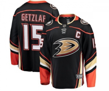 Youth Anaheim Ducks #15 Ryan Getzlaf Fanatics Branded Black Home Breakaway Hockey Jersey