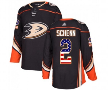 Youth Anaheim Ducks #2 Luke Schenn Authentic Black USA Flag Fashion Hockey Jersey