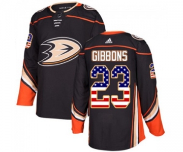 Youth Anaheim Ducks #23 Brian Gibbons Authentic Black USA Flag Fashion Hockey Jersey