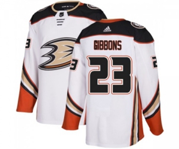 Youth Anaheim Ducks #23 Brian Gibbons Authentic White Away Hockey Jersey