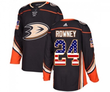 Youth Anaheim Ducks #24 Carter Rowney Authentic Black USA Flag Fashion Hockey Jersey