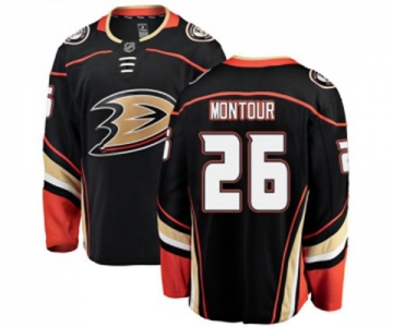 Youth Anaheim Ducks #26 Brandon Montour Fanatics Branded Black Home Breakaway Hockey Jersey