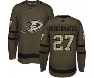 Youth Anaheim Ducks #27 Scott Niedermayer Authentic Green Salute to Service Hockey Jersey