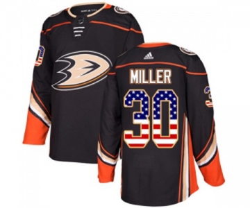 Youth Anaheim Ducks #30 Ryan Miller Authentic Black USA Flag Fashion Hockey Jersey