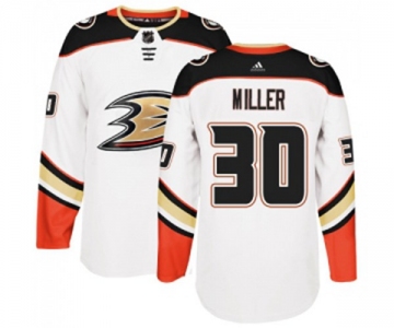 Youth Anaheim Ducks #30 Ryan Miller Authentic White Away Hockey Jersey