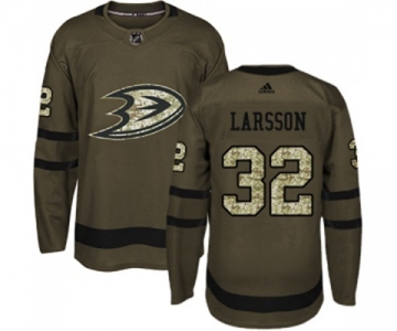 Youth Anaheim Ducks #32 Jacob Larsson Authentic Green Salute to Service Hockey Jersey