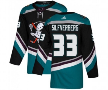 Youth Anaheim Ducks #33 Jakob Silfverberg Authentic Black Teal Alternate Hockey Jersey