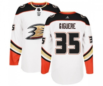 Youth Anaheim Ducks #35 Jean-Sebastien Giguere Authentic White Away Hockey Jersey