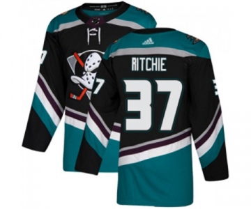 Youth Anaheim Ducks #37 Nick Ritchie Authentic Black Teal Alternate Hockey Jersey