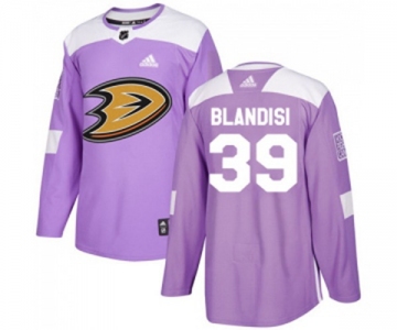 Youth Anaheim Ducks #39 Joseph Blandisi Authentic Purple Fights Cancer Practice Hockey Jersey