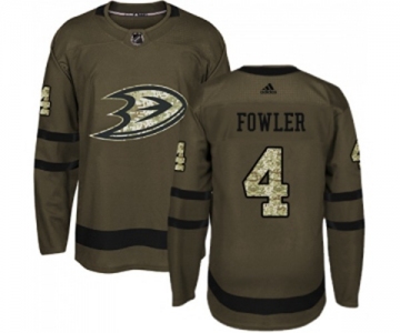 Youth Anaheim Ducks #4 Cam Fowler Authentic Green Salute to Service Hockey Jersey