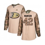 Youth Anaheim Ducks #42 Josh Manson Authentic Camo Veterans Day Practice Hockey Jersey