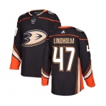 Youth Anaheim Ducks #47 Hampus Lindholm Authentic Black Home Hockey Jersey