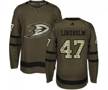 Youth Anaheim Ducks #47 Hampus Lindholm Authentic Green Salute to Service Hockey Jersey