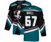 Youth Anaheim Ducks #67 Rickard Rakell Authentic Black Teal Alternate Hockey Jersey