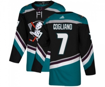 Youth Anaheim Ducks #7 Andrew Cogliano Authentic Black Teal Alternate Hockey Jersey