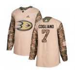 Youth Anaheim Ducks #7 Andrew Cogliano Authentic Camo Veterans Day Practice Hockey Jersey