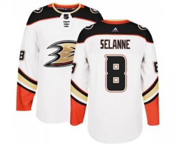 Youth Anaheim Ducks #8 Teemu Selanne Authentic White Away Hockey Jersey