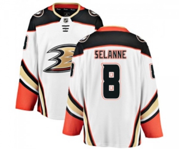 Youth Anaheim Ducks #8 Teemu Selanne Fanatics Branded White Away Breakaway Hockey Jersey