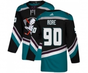 Youth Anaheim Ducks #90 Giovanni Fiore Authentic Black Teal Alternate Hockey Jersey