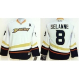 youth nhl jerseys anaheim ducks #8 teemu selanne white[patch A]