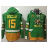 Anaheim Ducks #15 Ryan Getzlaf Green Name & Number Pullover NHL Hoodie