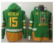 Anaheim Ducks #15 Ryan Getzlaf Green Name & Number Pullover NHL Hoodie