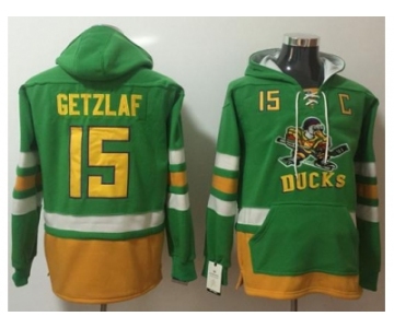 Anaheim Ducks #15 Ryan Getzlaf Green Name & Number Pullover NHL Hoodie