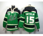 nhl jerseys anaheim ducks #15 getzlaf green[pullover hooded sweatshirt patch C]