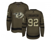 Adidas Nashville Predators #92 Ryan Johansen Green Salute to Service Stitched NHL Jersey