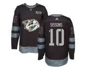 Men Adidas Nashville Predators #10 Colton Sissons Black 1917-2017 100th Anniversary Stitched NHL Jersey