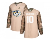 Men Adidas Nashville Predators #10 Colton Sissons Camo Authentic 2017 Veterans Day Stitched NHL Jersey