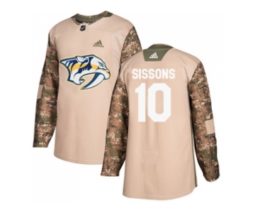 Men Adidas Nashville Predators #10 Colton Sissons Camo Authentic 2017 Veterans Day Stitched NHL Jersey