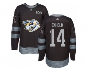 Men Adidas Nashville Predators #14 Mattias Ekholm Black 1917-2017 100th Anniversary Stitched NHL Jersey