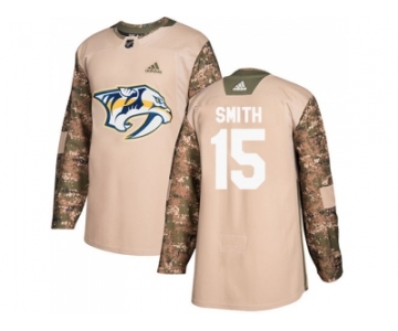 Men Adidas Nashville Predators #15 Craig Smith Camo Authentic 2017 Veterans Day Stitched NHL Jersey