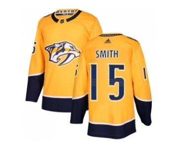 Men Adidas Nashville Predators #15 Craig Smith Yellow Home Authentic Stitched NHL Jersey