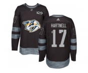 Men Adidas Nashville Predators #17 Scott Hartnell Black 1917-2017 100th Anniversary Stitched NHL Jersey