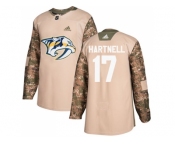 Men Adidas Nashville Predators #17 Scott Hartnell Camo Authentic 2017 Veterans Day Stitched NHL Jersey